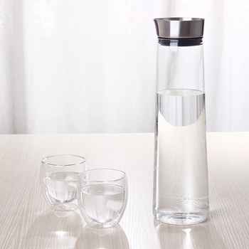 Ceainic din sticlă borosilicat, capacitate mare, pentru apă rece și sucuri