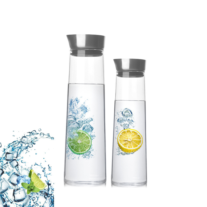 Ceainic din sticlă borosilicat, capacitate mare, pentru apă rece și sucuri