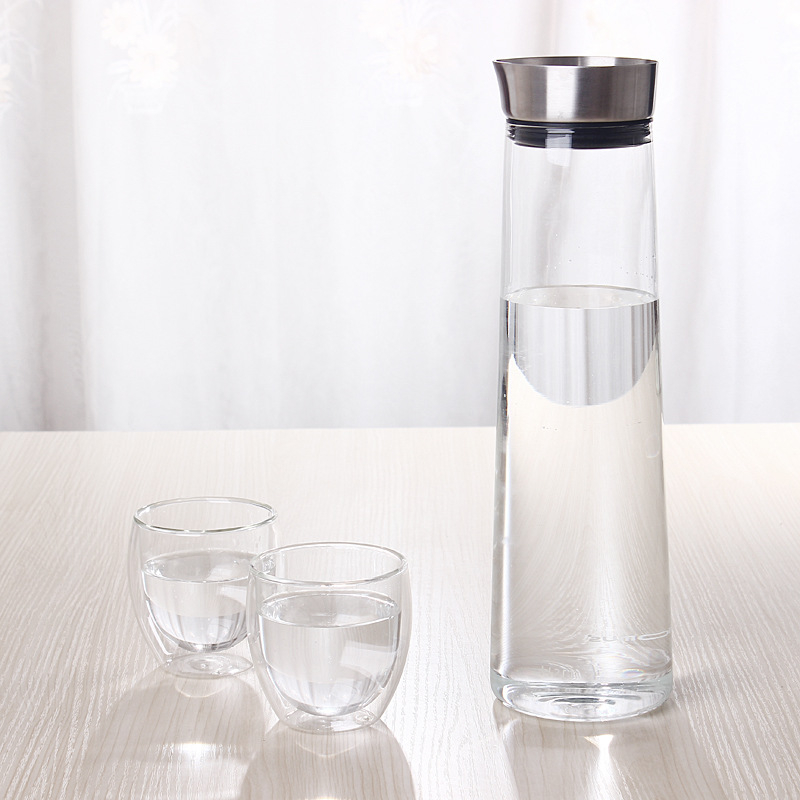 Ceainic din sticlă borosilicat, capacitate mare, pentru apă rece și sucuri