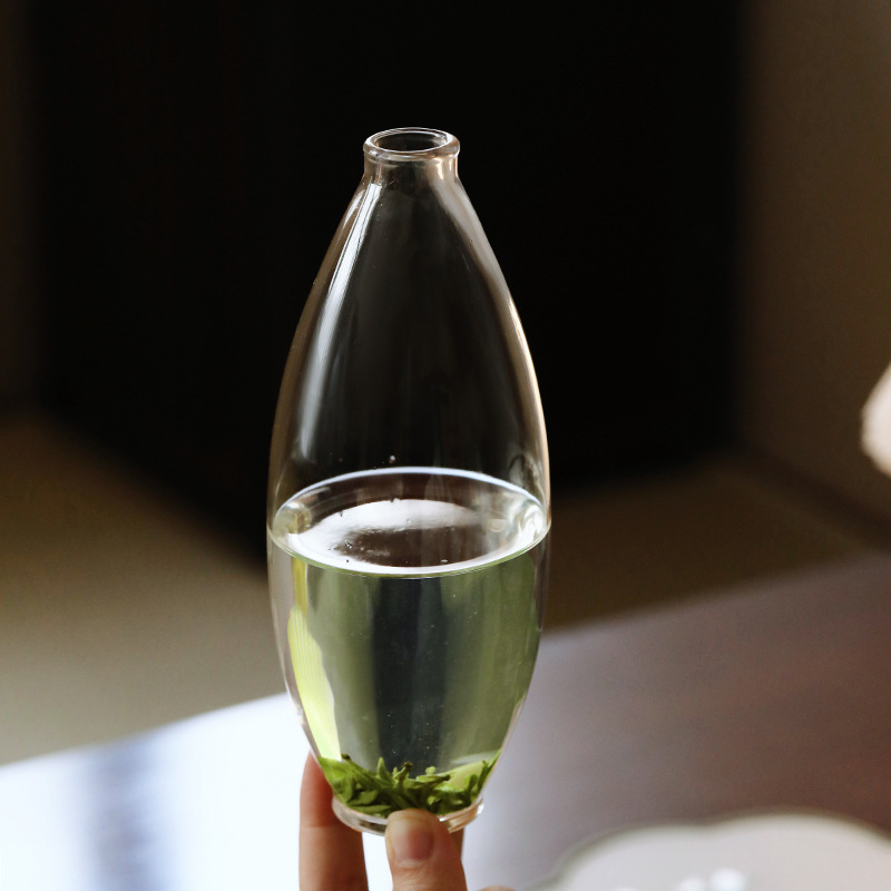 Sticlă pentru ceai verde în stil chinezesc, infuzie la rece și cald, sticlă rezistentă la temperaturi, cu pereți groși, pentru uz casnic