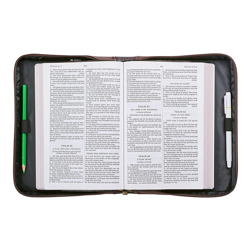 Husă din piele PU pentru carte și organizator de călătorie, husă pentru Biblie, spațiu pentru notițe și documente – lux ușor