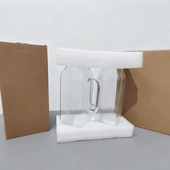 Ceainic din sticlă pătrată pentru apă rece și ceai, capacitate mare, borosilicat, rezistență înaltă la temperatură, stil modern minimalist