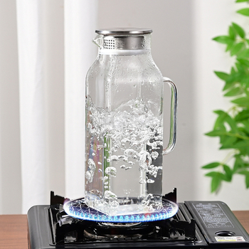 Ceainic din sticlă pătrată pentru apă rece și ceai, capacitate mare, borosilicat, rezistență înaltă la temperatură, stil modern minimalist