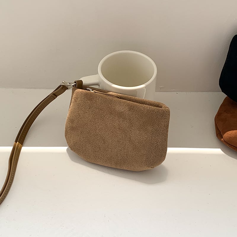 Ženski mini suede novčanik s naramenicom