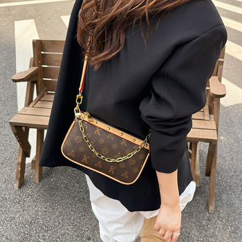 Ženska mini torbica od PU kože s lancem, retro stil, svestrana za ramenu ili crossbody