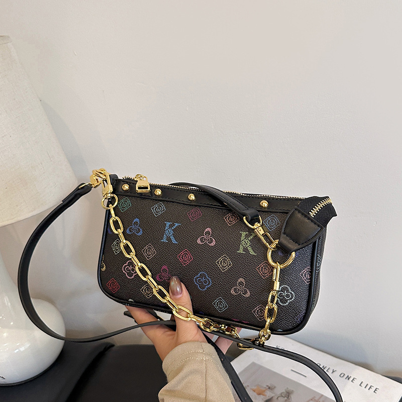 Ženska mini torbica od PU kože s lancem, retro stil, svestrana za ramenu ili crossbody