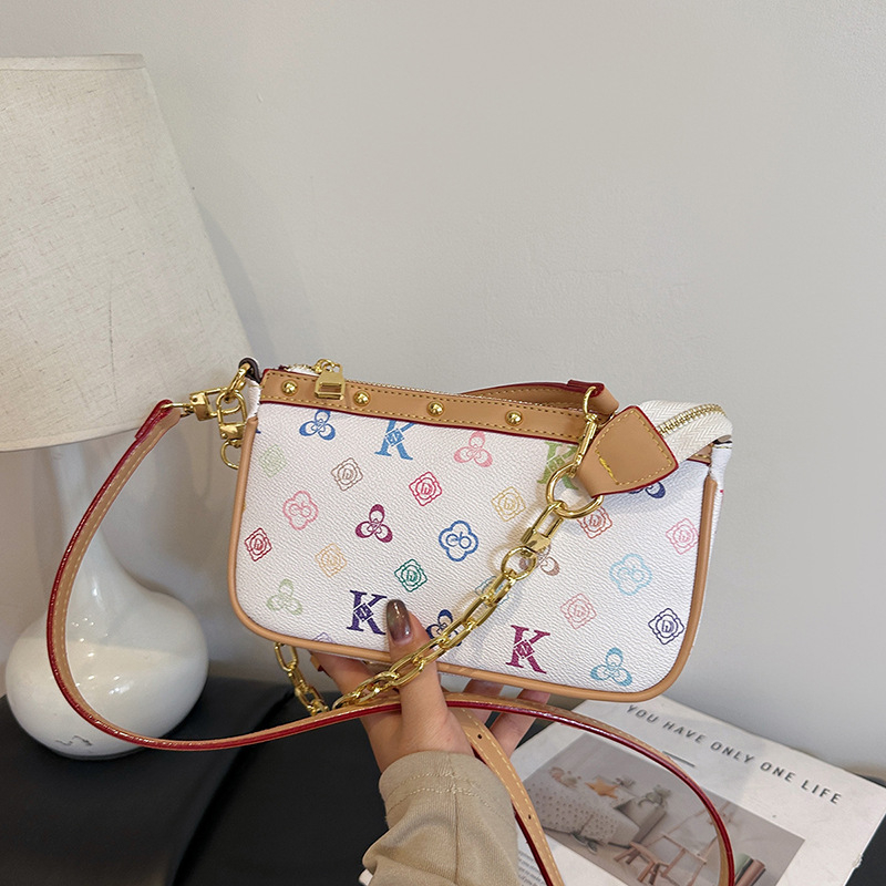 Ženska mini torbica od PU kože s lancem, retro stil, svestrana za ramenu ili crossbody