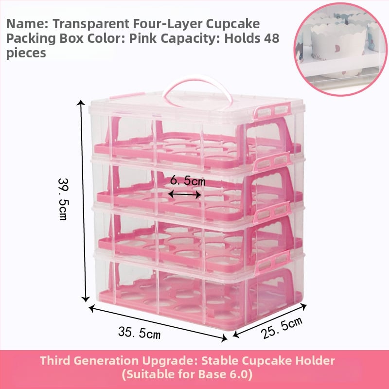 Cutie pentru ambalarea brioșelor, cutie portabilă transparentă din plastic pentru transport și depozitare de deserturi