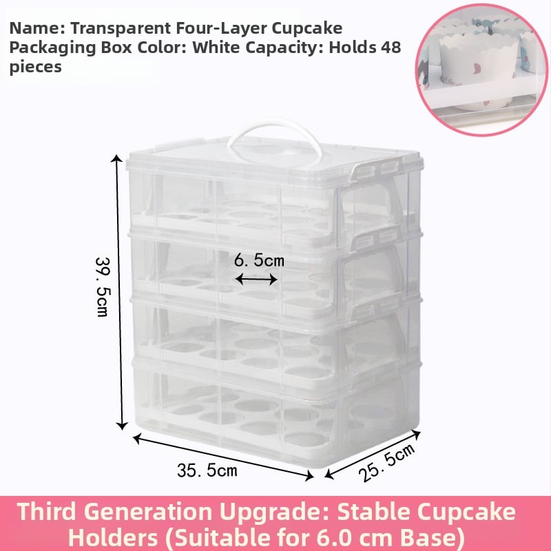 Cutie pentru ambalarea brioșelor, cutie portabilă transparentă din plastic pentru transport și depozitare de deserturi