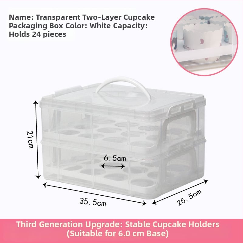 Cutie pentru ambalarea brioșelor, cutie portabilă transparentă din plastic pentru transport și depozitare de deserturi