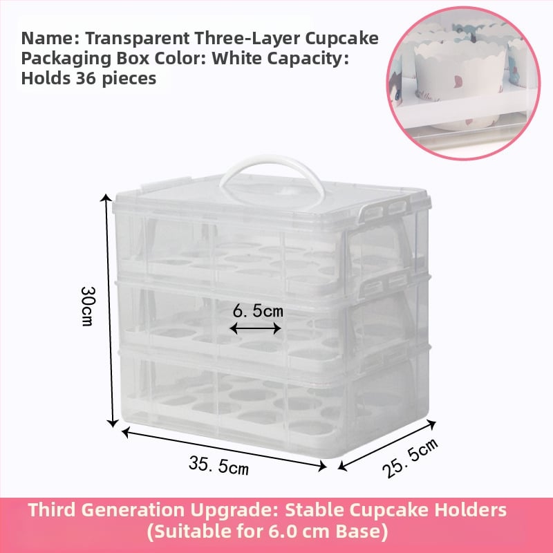 Cutie pentru ambalarea brioșelor, cutie portabilă transparentă din plastic pentru transport și depozitare de deserturi