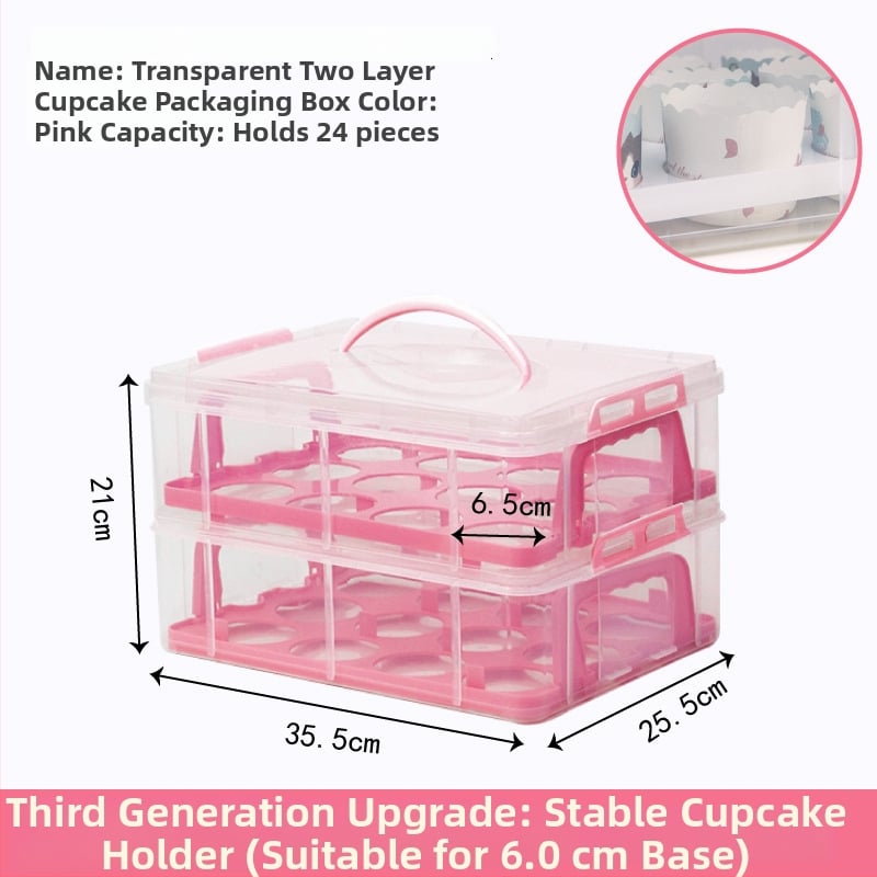 Cutie pentru ambalarea brioșelor, cutie portabilă transparentă din plastic pentru transport și depozitare de deserturi