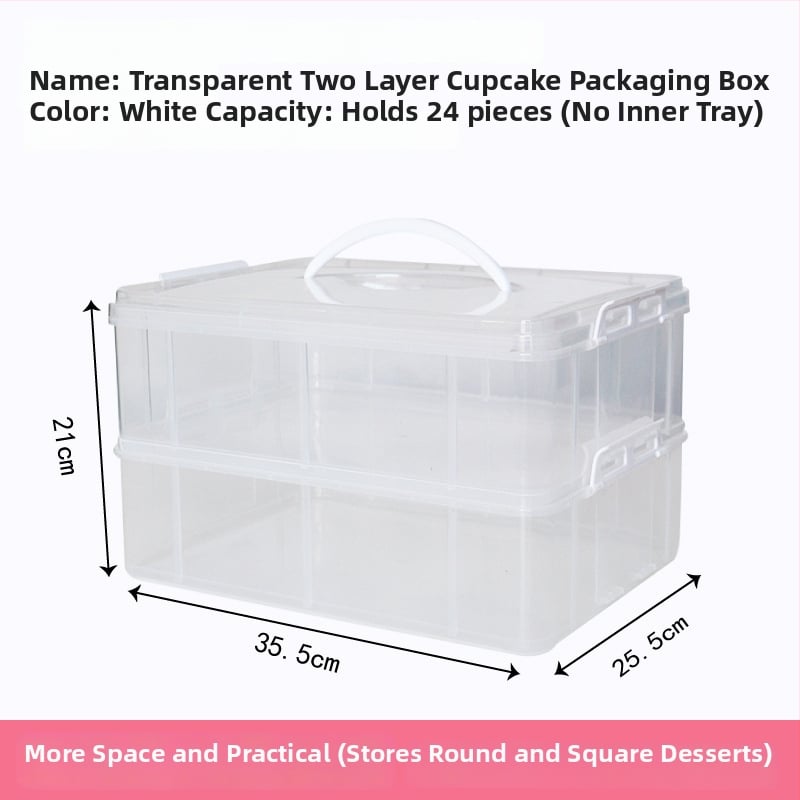 Cutie pentru ambalarea brioșelor, cutie portabilă transparentă din plastic pentru transport și depozitare de deserturi
