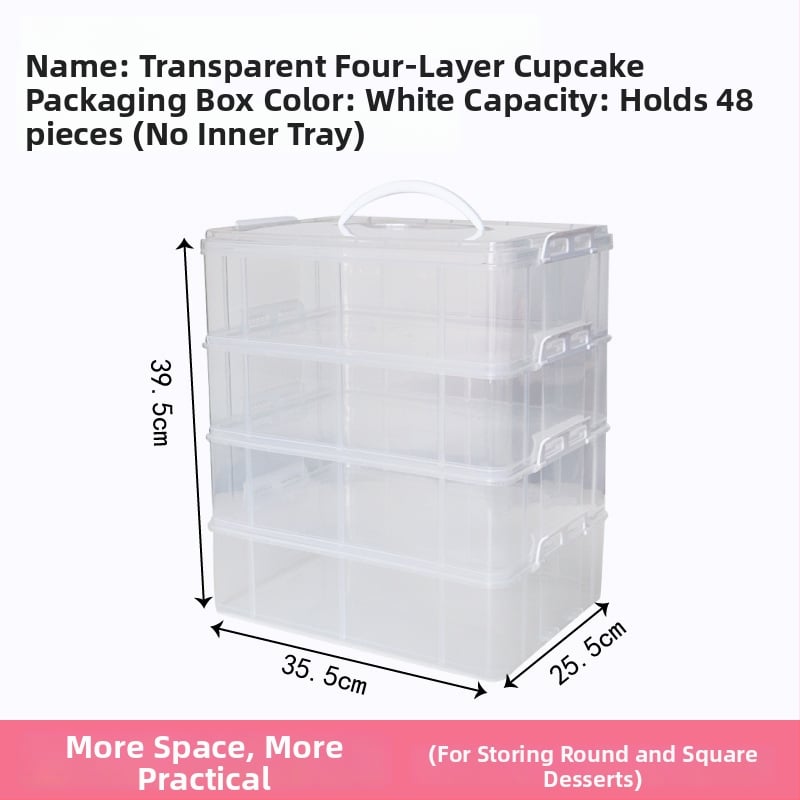 Cutie pentru ambalarea brioșelor, cutie portabilă transparentă din plastic pentru transport și depozitare de deserturi