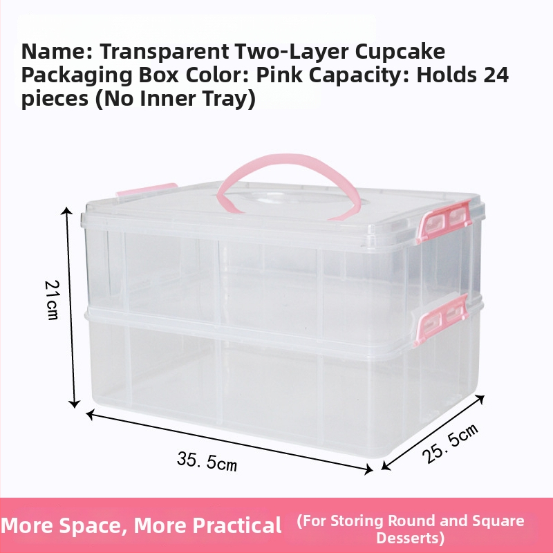 Cutie pentru ambalarea brioșelor, cutie portabilă transparentă din plastic pentru transport și depozitare de deserturi