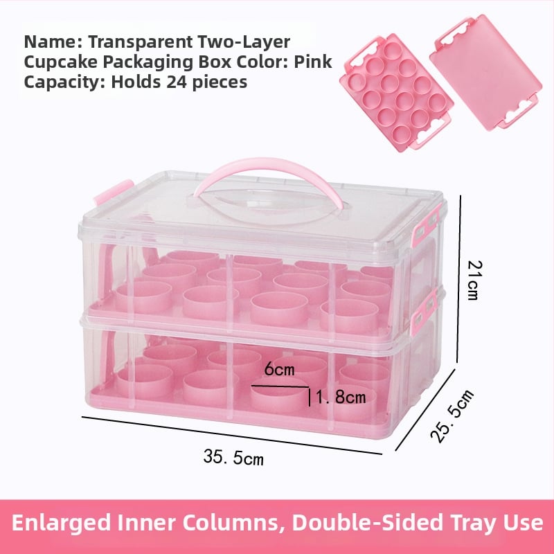 Cutie pentru ambalarea brioșelor, cutie portabilă transparentă din plastic pentru transport și depozitare de deserturi