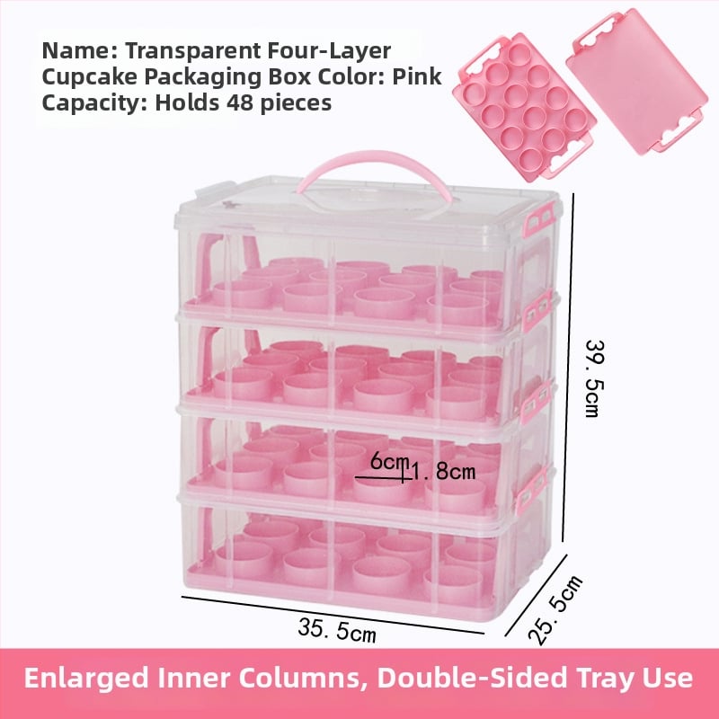 Cutie pentru ambalarea brioșelor, cutie portabilă transparentă din plastic pentru transport și depozitare de deserturi