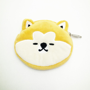 Portofel pluș pentru monede, cu design de fată din anime japanez-coreean, și pandantiv