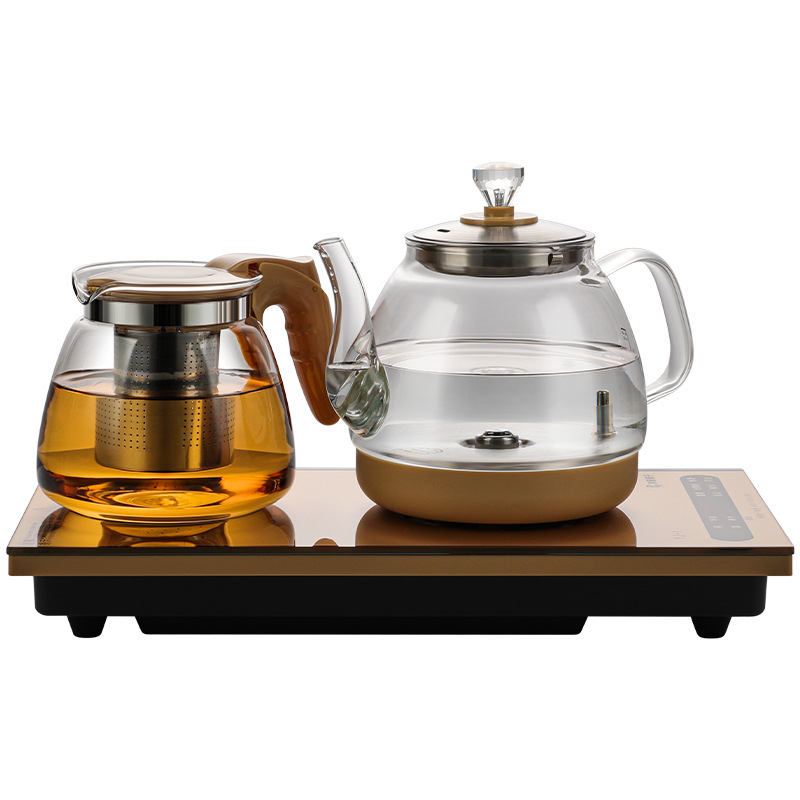 Set ceainic electric cu umplere automată a apei, corp din sticlă, pentru casă și birou