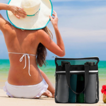Prozirna mrežasta putna torba za kozmetiku, za plažu i tuš