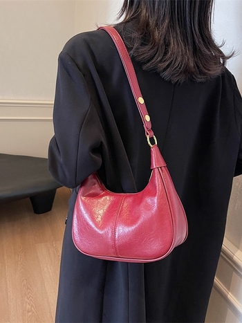 PU kožna torbica za pazuh s jednim remenom, oblik vrećice, crossbody za žene, korejski stil