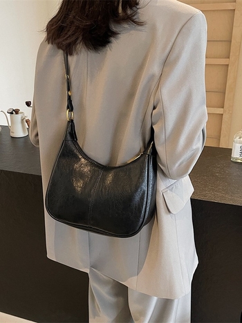 PU kožna torbica za pazuh s jednim remenom, oblik vrećice, crossbody za žene, korejski stil
