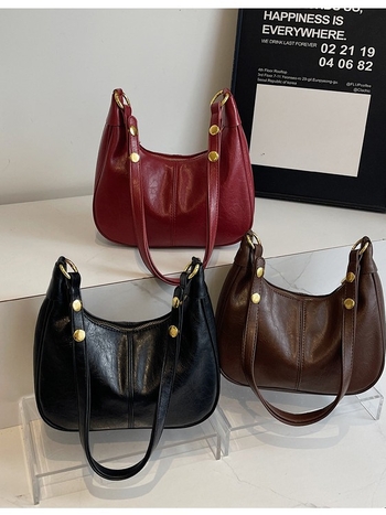 PU kožna torbica za pazuh s jednim remenom, oblik vrećice, crossbody za žene, korejski stil