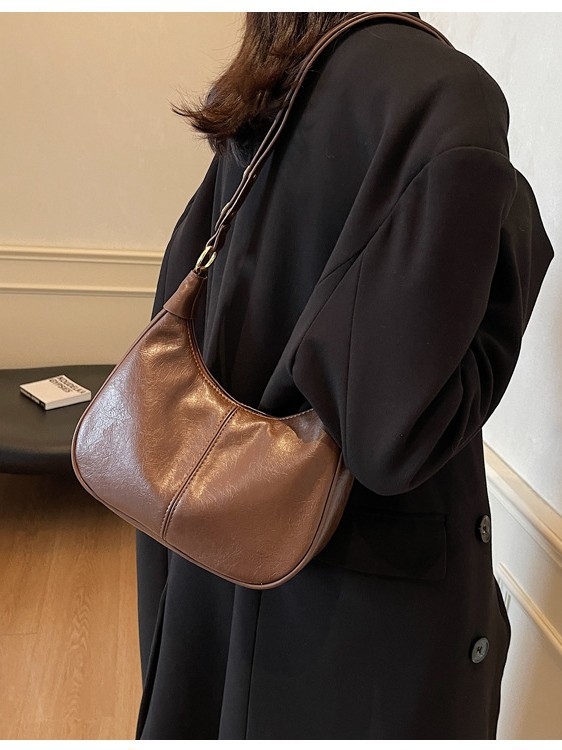 PU kožna torbica za pazuh s jednim remenom, oblik vrećice, crossbody za žene, korejski stil