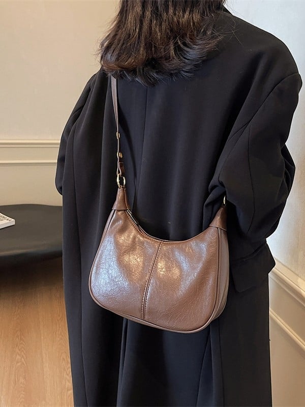 PU kožna torbica za pazuh s jednim remenom, oblik vrećice, crossbody za žene, korejski stil