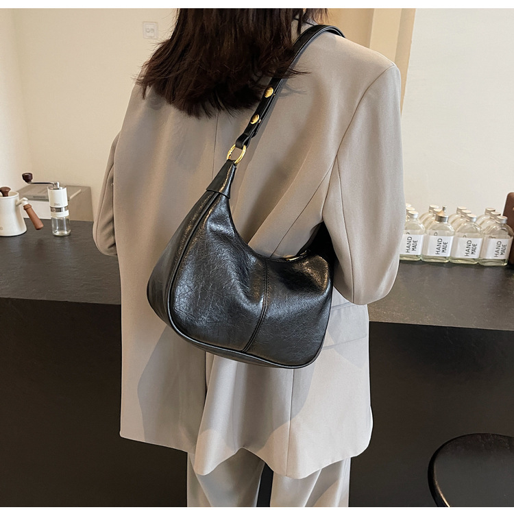 PU kožna torbica za pazuh s jednim remenom, oblik vrećice, crossbody za žene, korejski stil