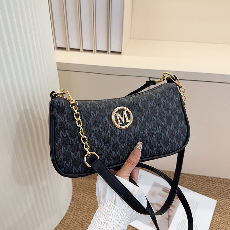 Crossbody torba u obliku polumjeseca s otiskom slova, mala torba za ramena
