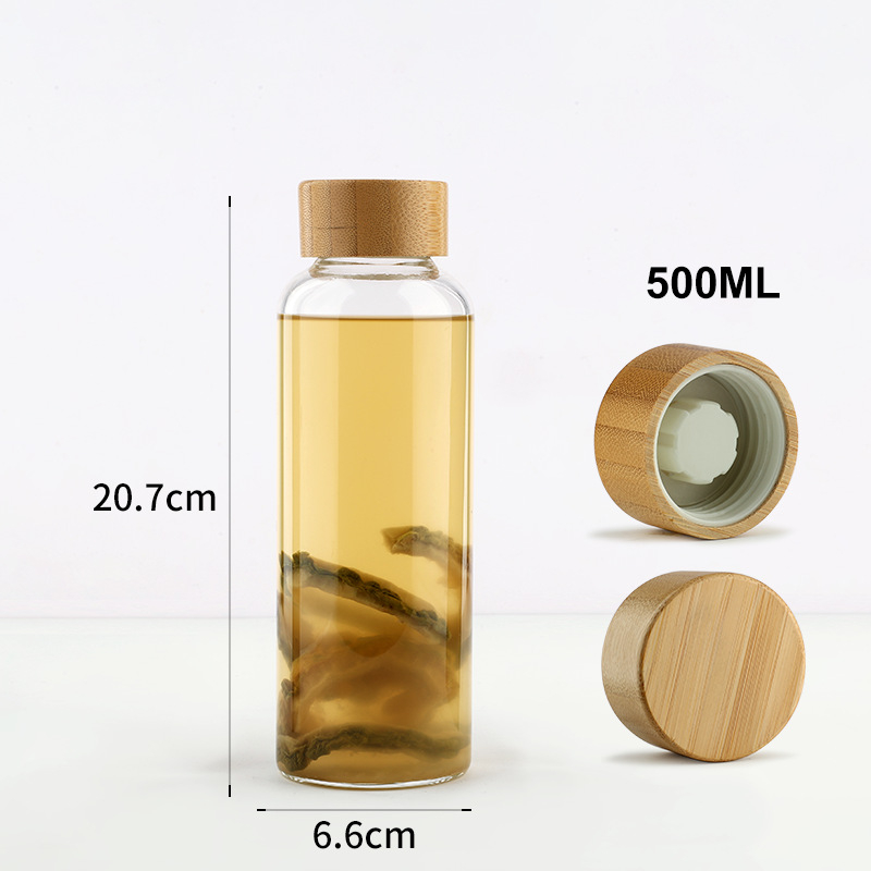 Boca od visokog borosilikatnog stakla s kapom od nehrđajućeg čelika, prenosiva i prozirna za napitke (300–1000 ml)