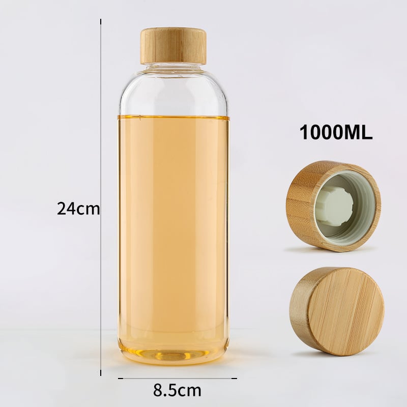 Boca od visokog borosilikatnog stakla s kapom od nehrđajućeg čelika, prenosiva i prozirna za napitke (300–1000 ml)