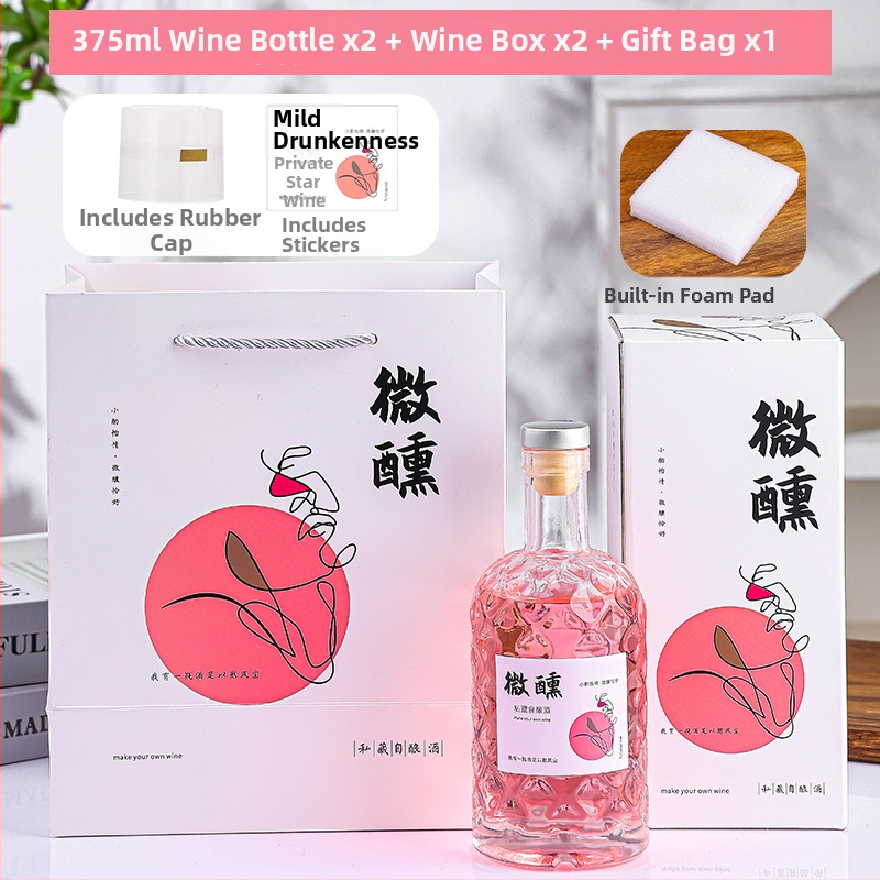Priehľadná sklenená fľaša na ovocné víno, 500 ml, prázdna a uzavretá, na domáce použitie, s rôznymi uzávermi
