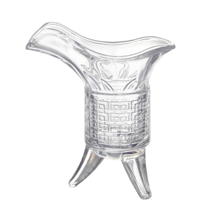 Pahar transparent din sticlă pentru băuturi spirtoase, în stil dinastic antic, pahar imperial cu trei picioare