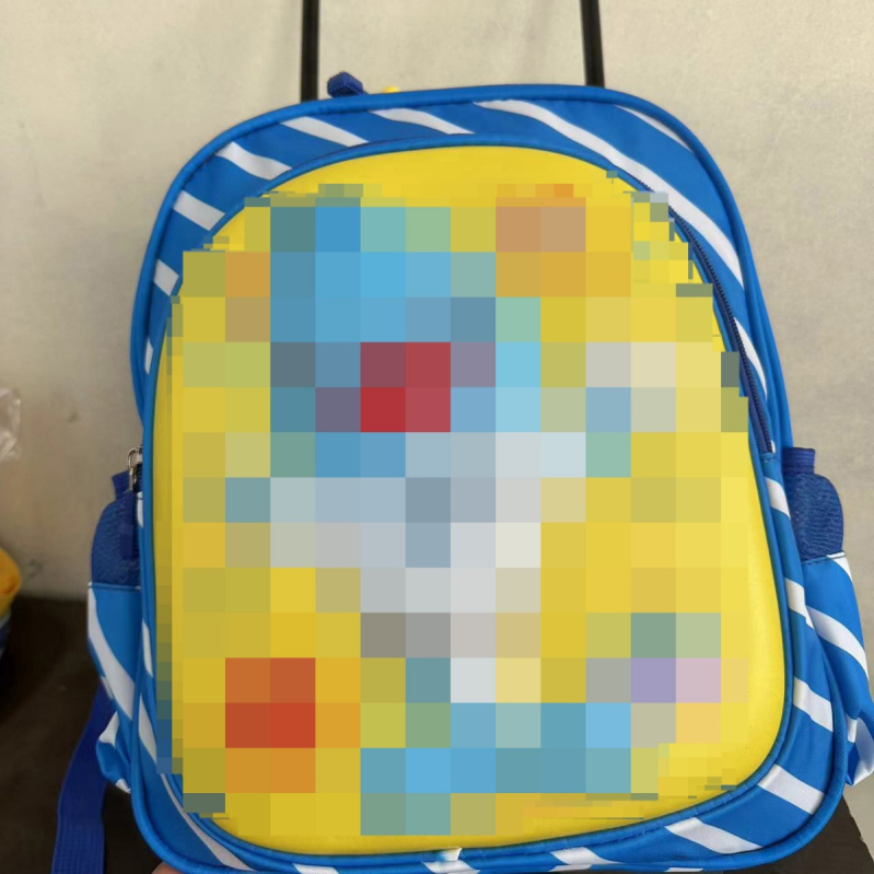 Νέο 14 ιντσών παιδικό trolley backpack με χαριτωμένο καρτούν σχέδιο, σχολική τσάντα με ρόδες και τηλεσκοπική λαβή
