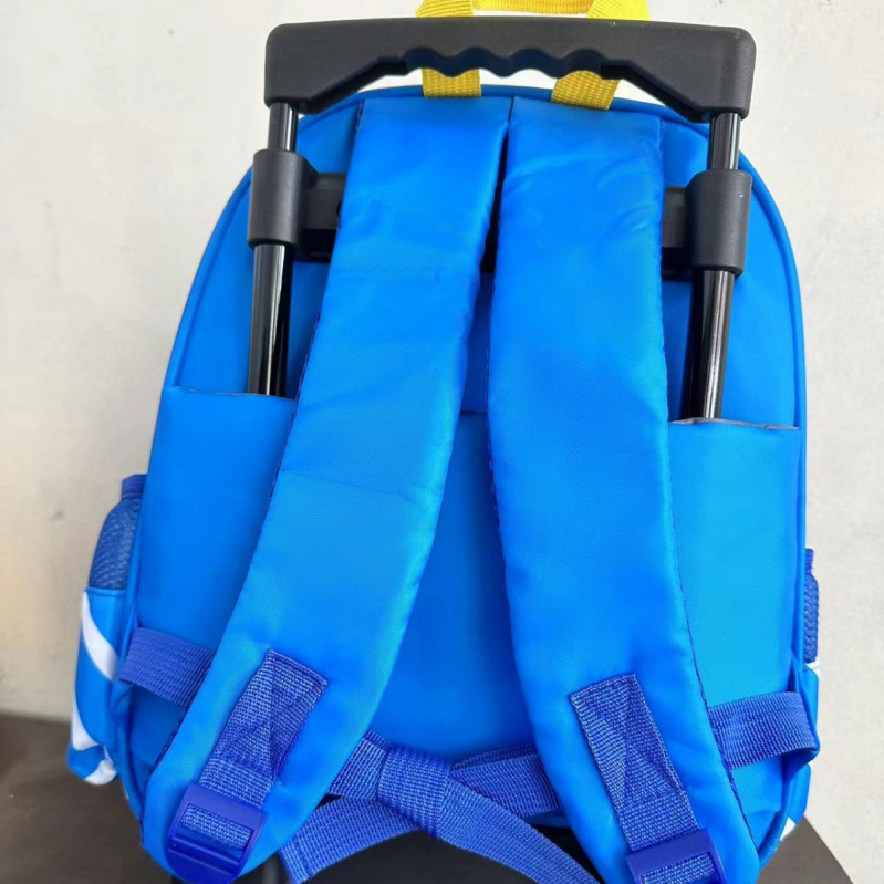 Νέο 14 ιντσών παιδικό trolley backpack με χαριτωμένο καρτούν σχέδιο, σχολική τσάντα με ρόδες και τηλεσκοπική λαβή
