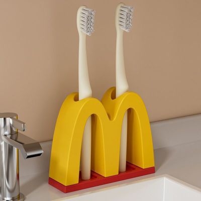 Două compartimente pentru periuțe de dinți pe blat, cu sterilizare UV, din plastic, instalare fără găuri