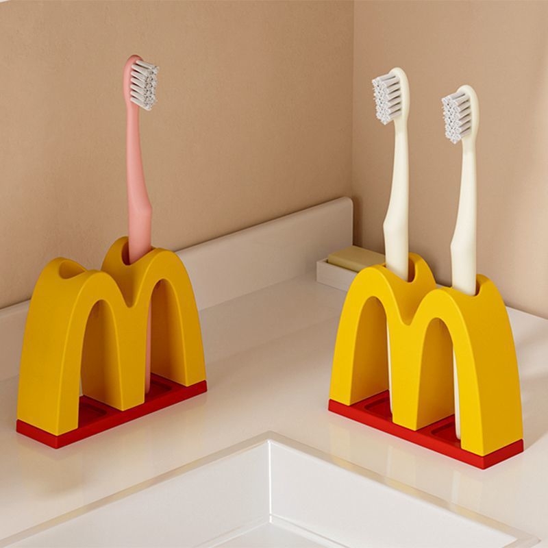 Două compartimente pentru periuțe de dinți pe blat, cu sterilizare UV, din plastic, instalare fără găuri