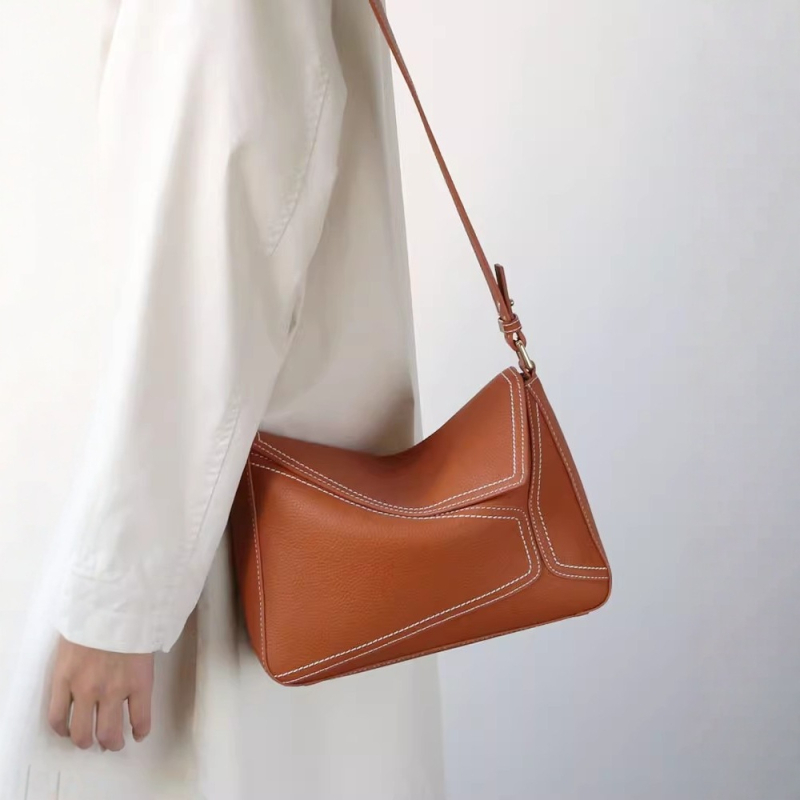 Tote torba od prvokvalitetne kože – prava koža, ženska torba za pod pazuhom i preko ramena, patchwork, gradski retro stil, svestrana lagana luksuz
