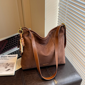Ženska velur torbica, velika kapaciteta, jesen-zima 2025, retro crossbody tote