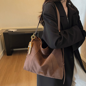 Ženska velur torbica, velika kapaciteta, jesen-zima 2025, retro crossbody tote