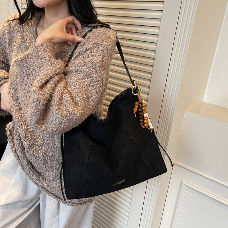 Ženska velur torbica, velika kapaciteta, jesen-zima 2025, retro crossbody tote