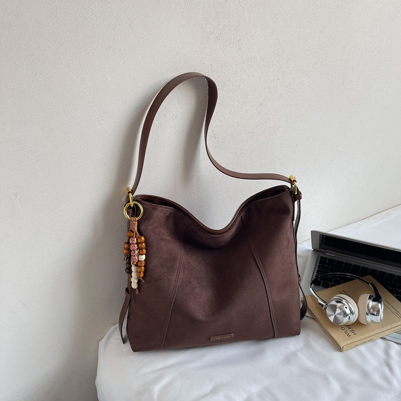 Ženska velur torbica, velika kapaciteta, jesen-zima 2025, retro crossbody tote