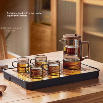 Ceainic din sticlă elegant, cu filtru pentru separarea apei de ceai, rezistent la temperaturi înalte