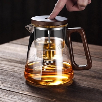 Ceainic din sticlă elegant, cu filtru pentru separarea apei de ceai, rezistent la temperaturi înalte