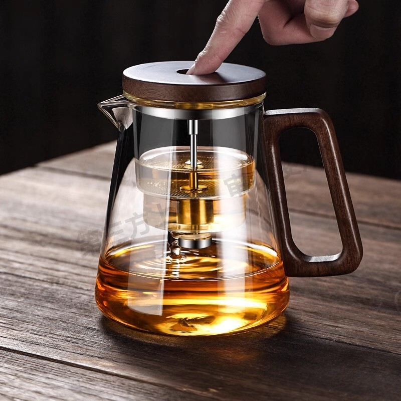 Ceainic din sticlă elegant, cu filtru pentru separarea apei de ceai, rezistent la temperaturi înalte