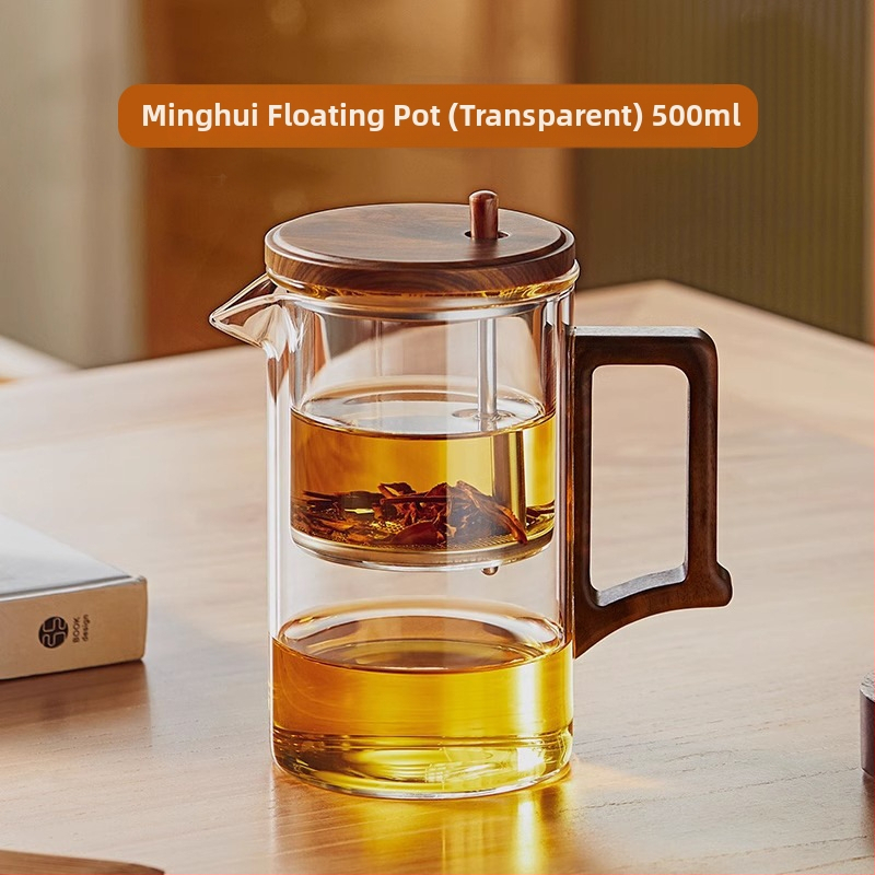 Ceainic din sticlă elegant, cu filtru pentru separarea apei de ceai, rezistent la temperaturi înalte