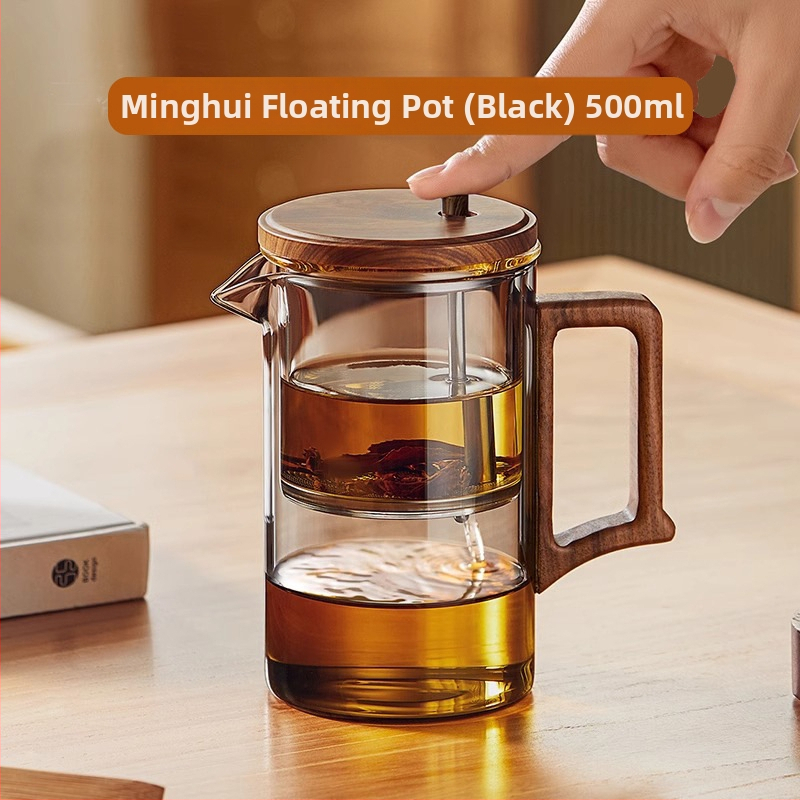 Ceainic din sticlă elegant, cu filtru pentru separarea apei de ceai, rezistent la temperaturi înalte