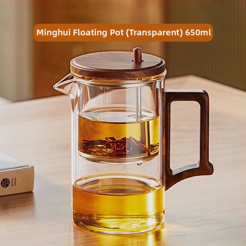 Ceainic din sticlă elegant, cu filtru pentru separarea apei de ceai, rezistent la temperaturi înalte